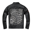 Jaqueta de Couro Bordada American Customs
