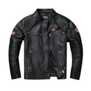 Jaqueta de Couro Bordada American Customs