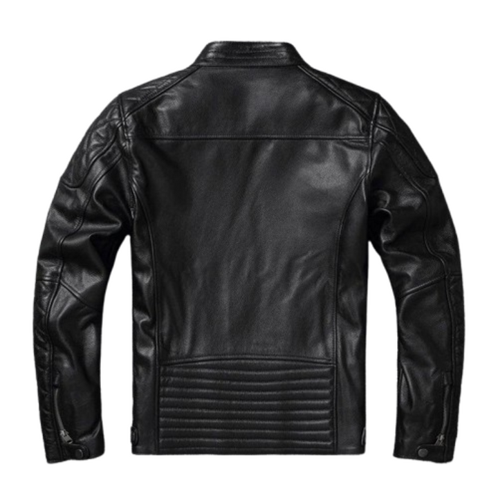 Jaqueta de Couro Preta Classica Masculina Rocktude - Costas