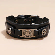 Pulseira Bracelete Couro Star