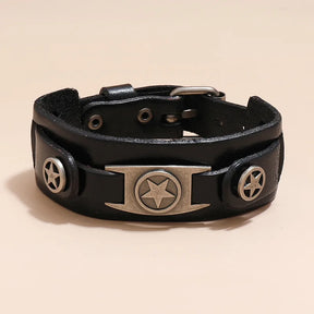 Pulseira Bracelete Couro Star