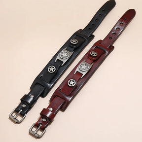 Pulseira Bracelete Couro Star
