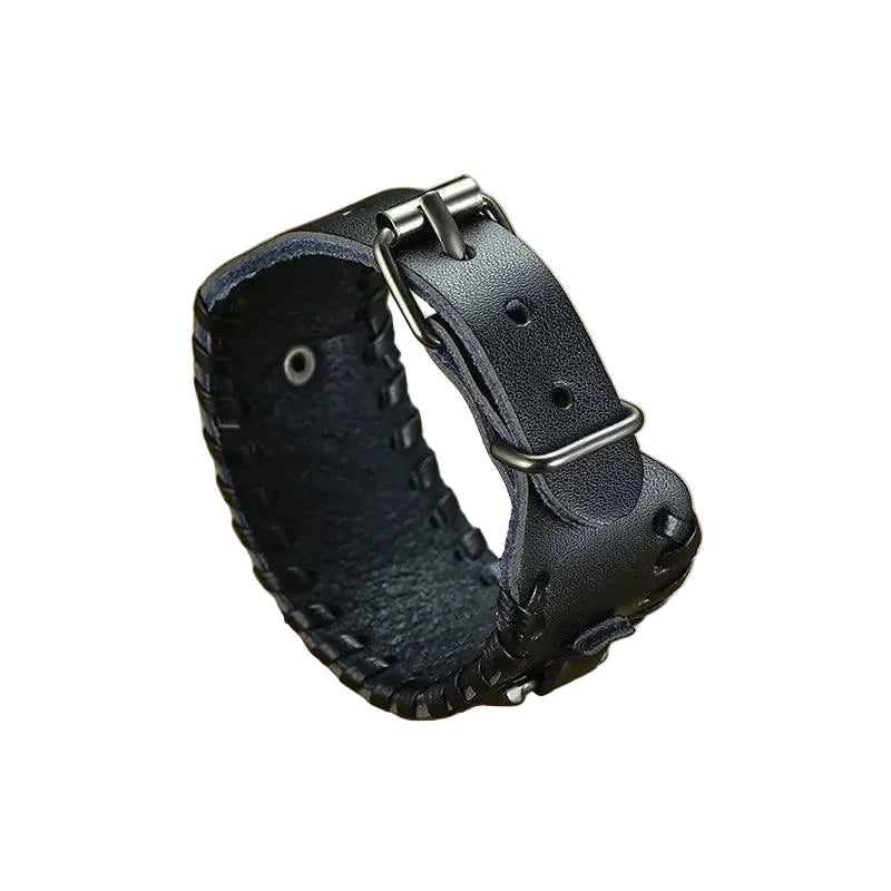 Pulseira Bracelete de Couro Punk - Rocktude