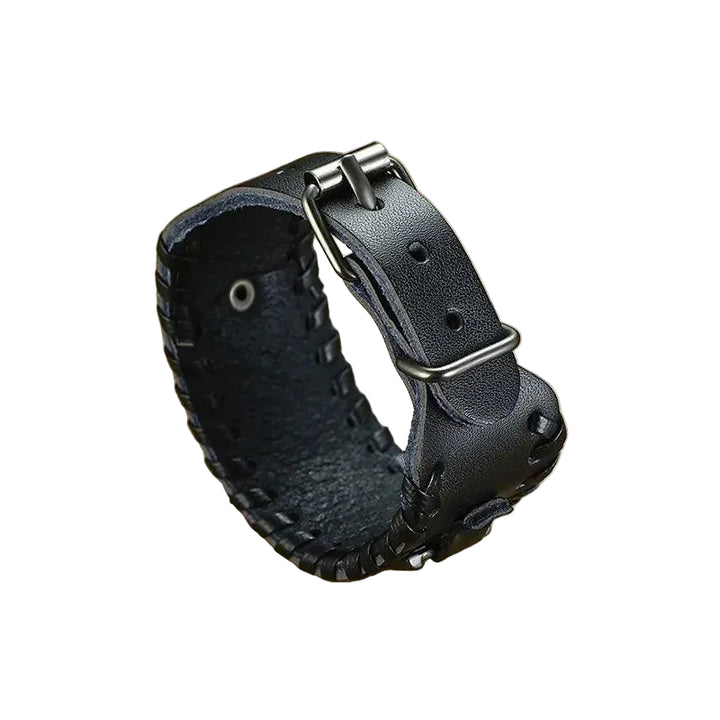 Pulseira Bracelete de Couro Punk - Rocktude