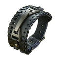 Pulseira Bracelete de Couro Punk - Rocktude