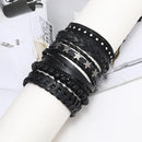 Pulseira Bracelete de Couro Pop Star 6 Peças - Rocktude