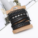 Pulseira Bracelete de Couro Pop Star 6 Peças - Rocktude