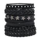 Pulseira Bracelete de Couro Pop Star 6 Peças - Rocktude