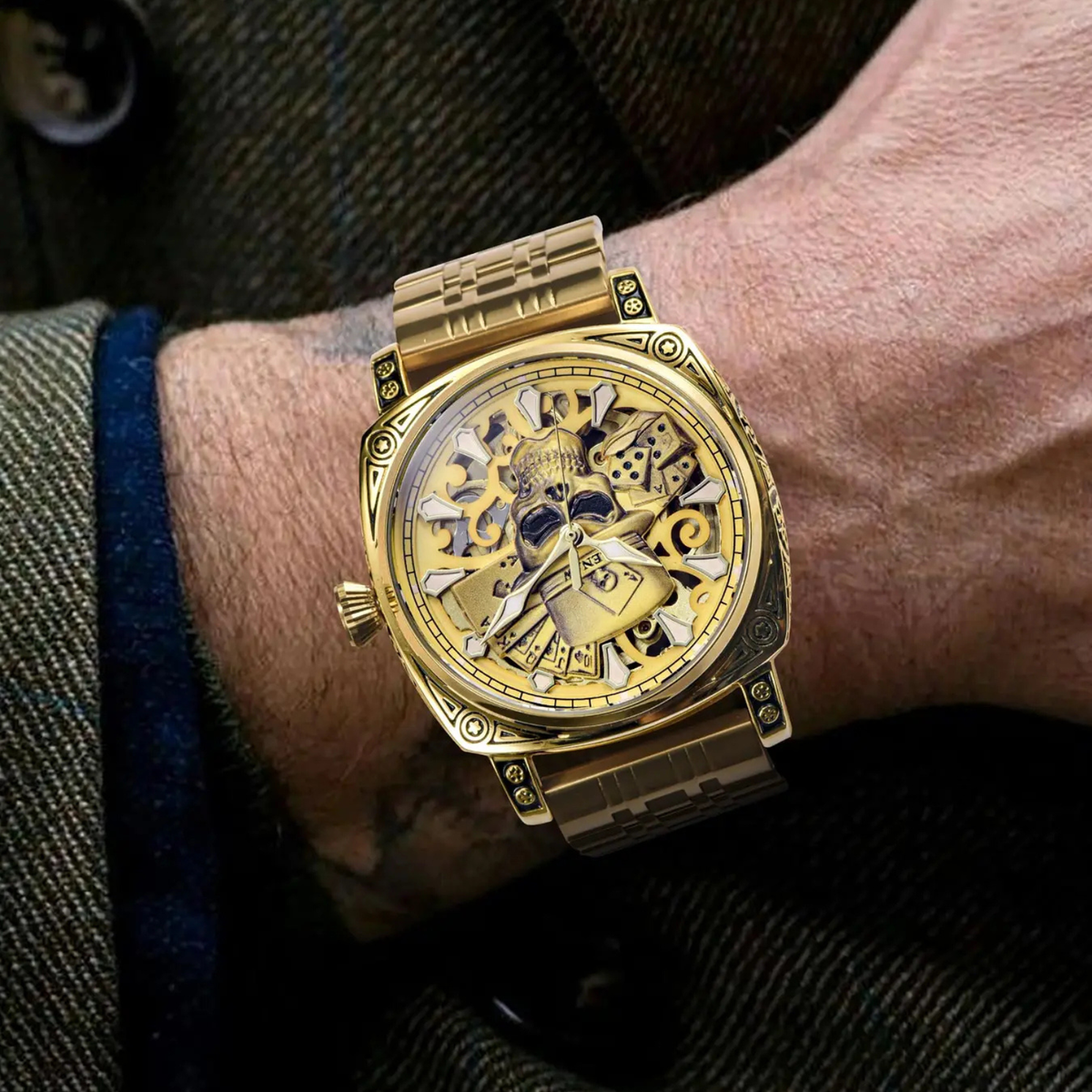 Relógio Skull Automático Aço Inoxidável