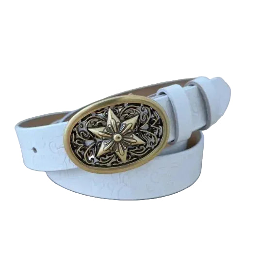 Cinto Couro Feminino Floral