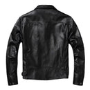 Jaqueta de Couro Lisa Masculina Preta Rocktude - Costas