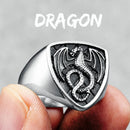 Anel Dragon Shield Aço Inox