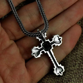 Colar Crucifixo Pedra Blue Prata 925