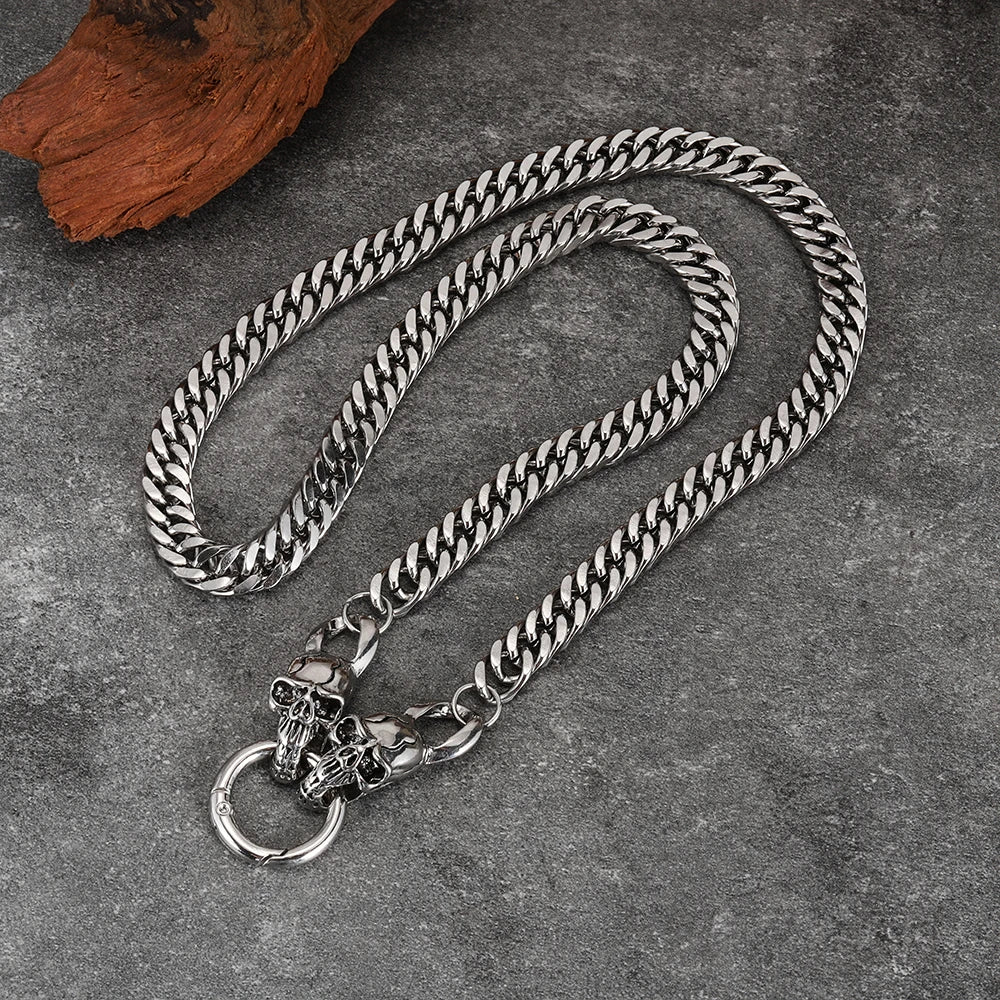 Corrente de Cintura Skull Cubana Aço Inox