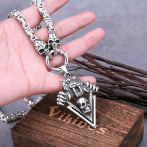 Colar Skull Pingente Tigre Crânio - Rocktude