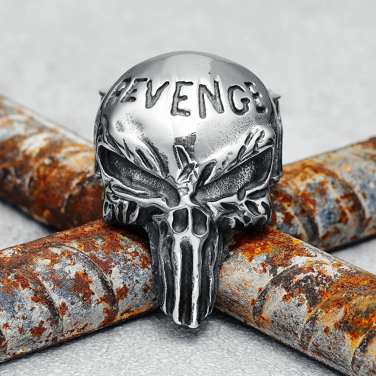 Anel Skull Revenger Aço Inox