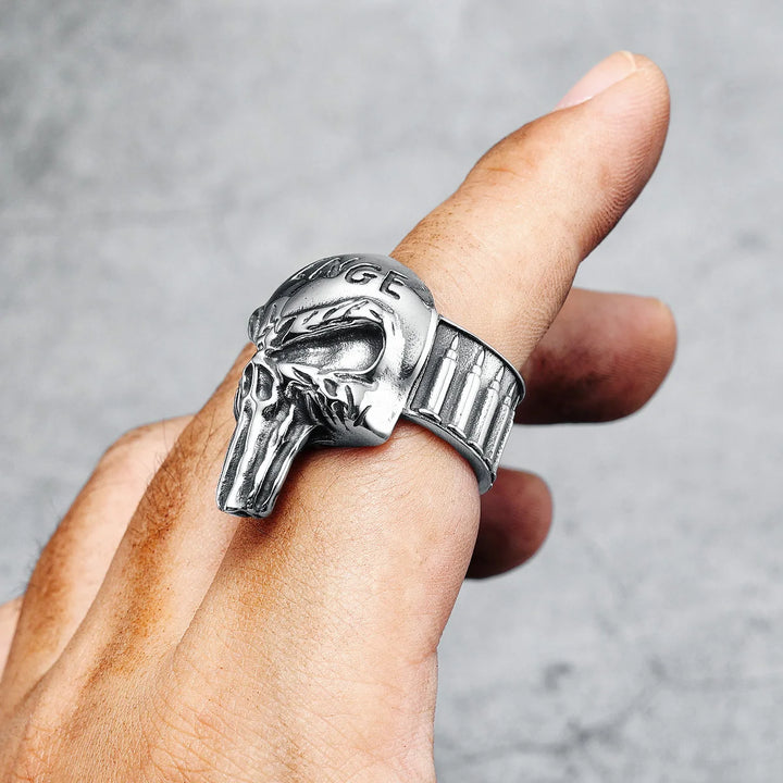 Anel Skull Revenger Aço Inox