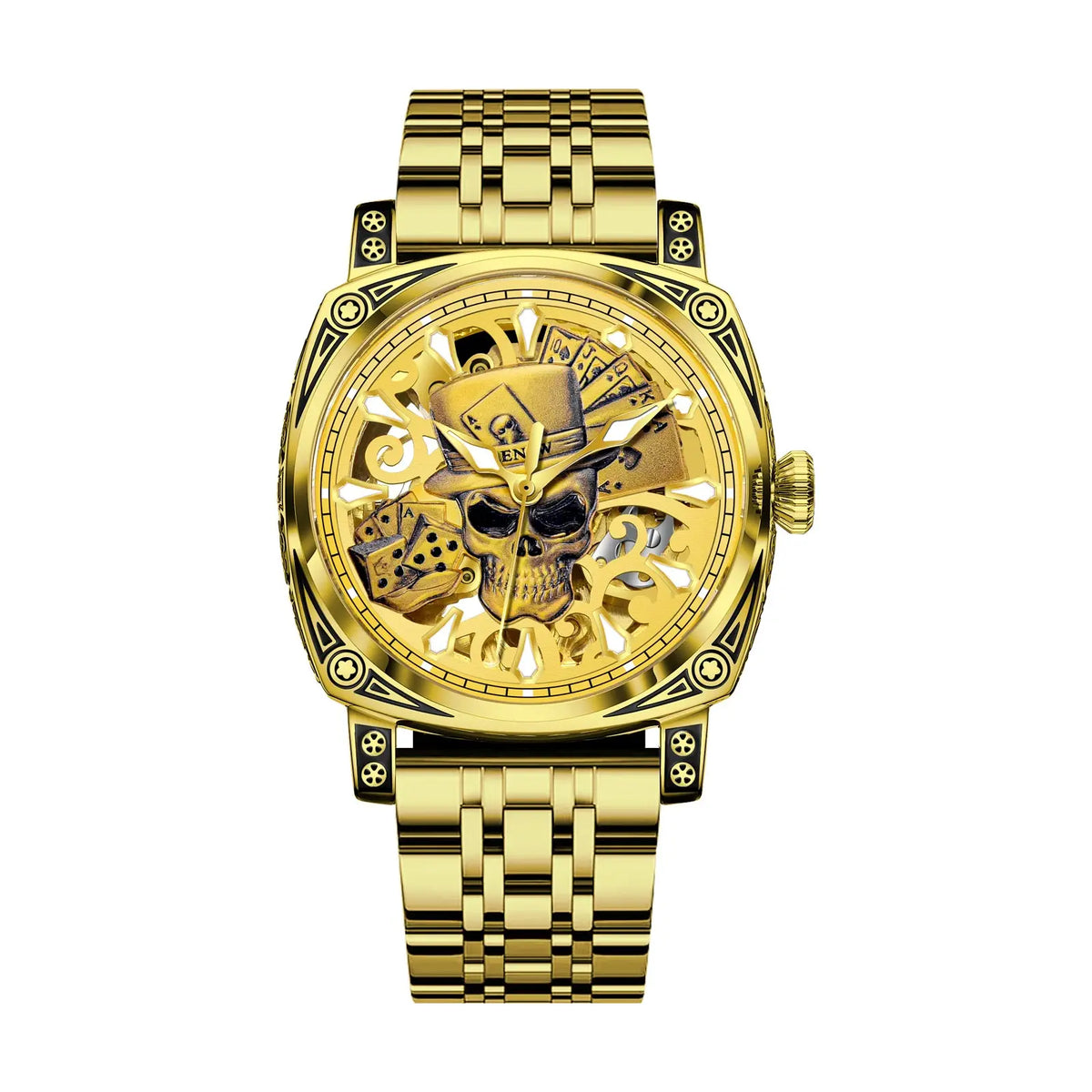 Relógio Skull Automático Aço Inoxidável