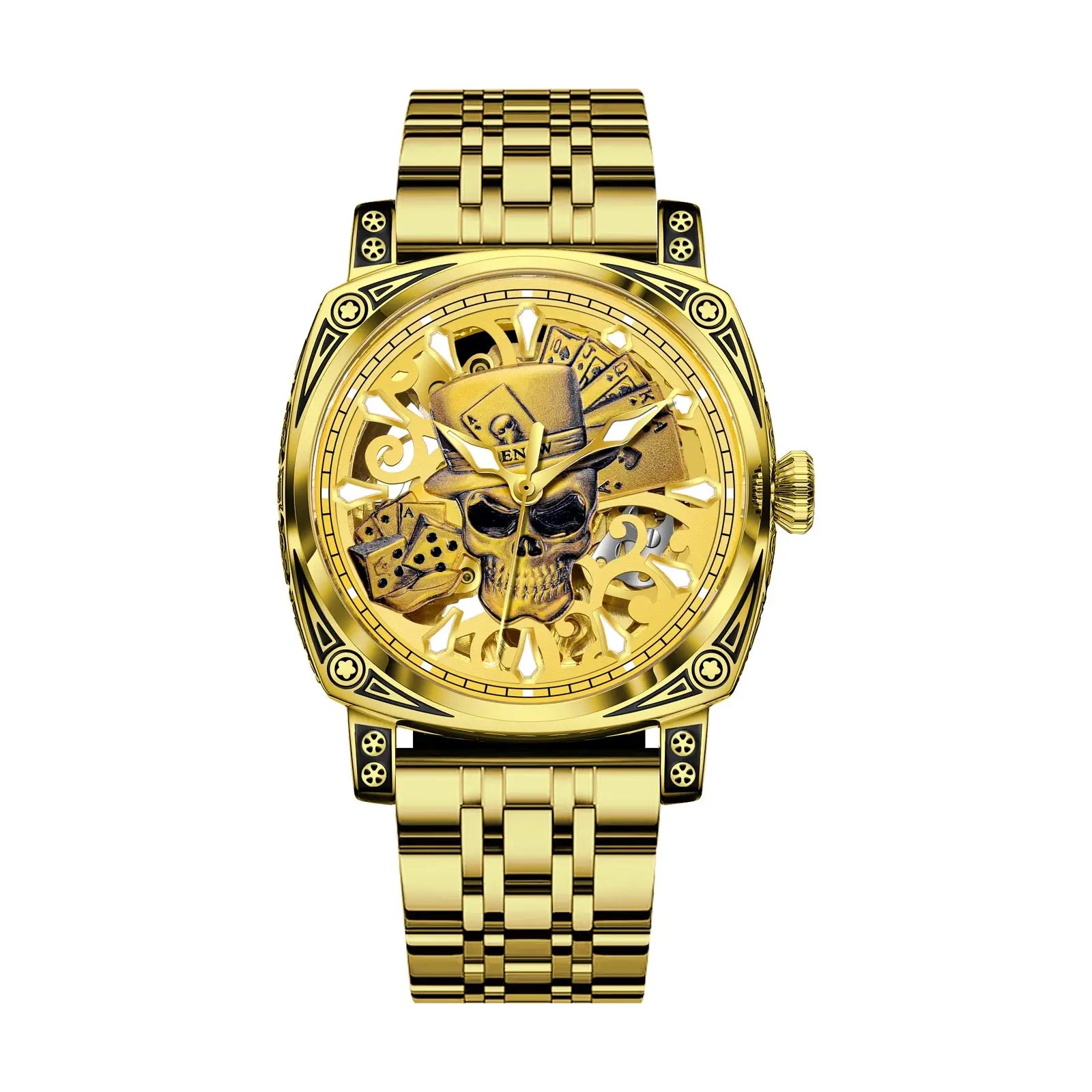 Relógio Skull Automático Aço Inoxidável