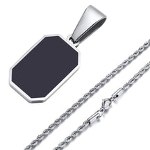Colar Cordão Baiano Pingente Pedra Preta - Rocktude