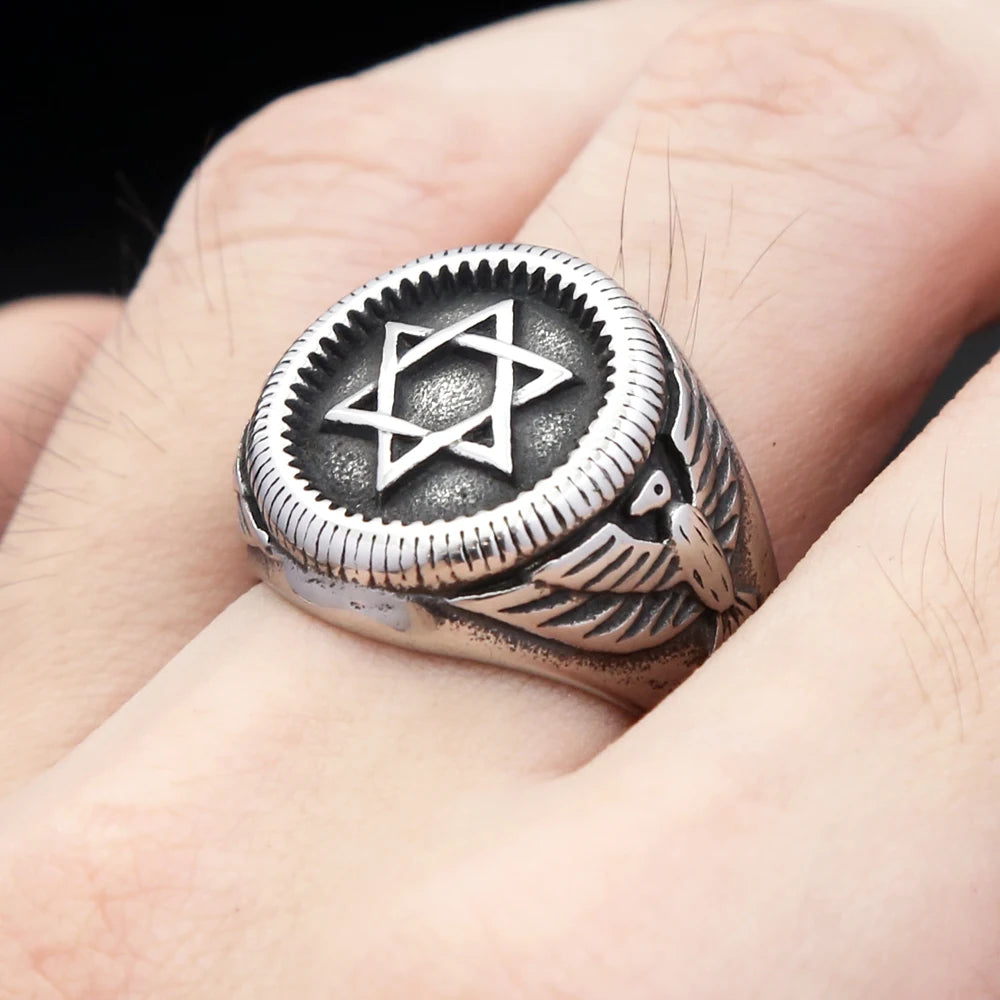 Anel estrela de Davi aço inox | Rocktude