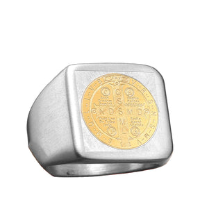 Anel Quadrado São Bento Aço Inox