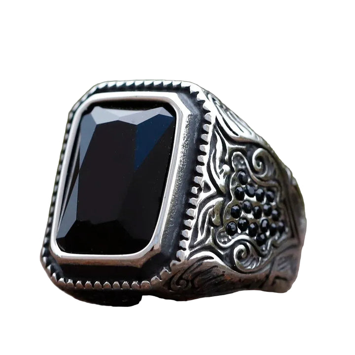 Anel Prata Thin Pedra Azul Turca - Rocktude