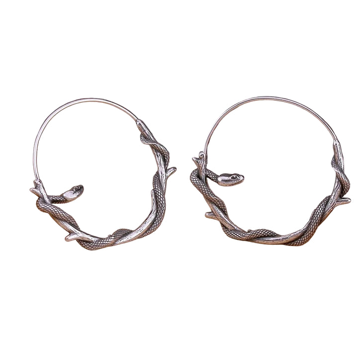 Brinco Argola Serpente Aço Inox - Rocktude