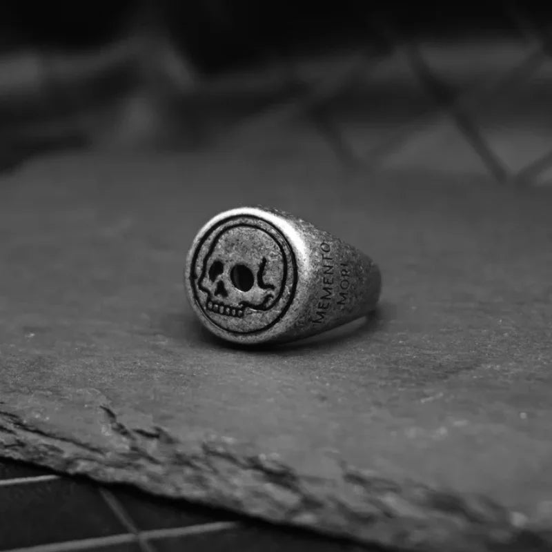 Anel Skull Memento Mori Vintage