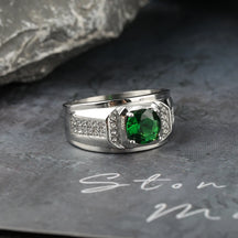 Anel Prata Pedra Brilhante com Strass