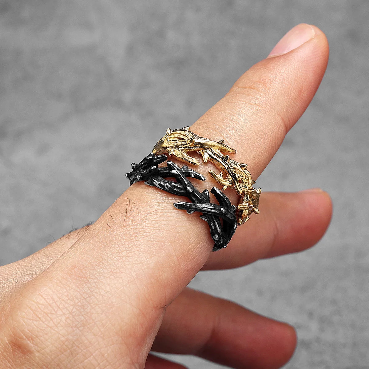 Anel Thorn Crown Aço Inox