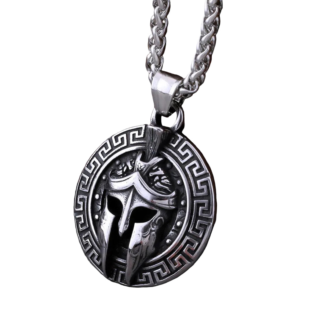 Colar Máscara Guerreiro Spartan Aço Inox - Rocktude