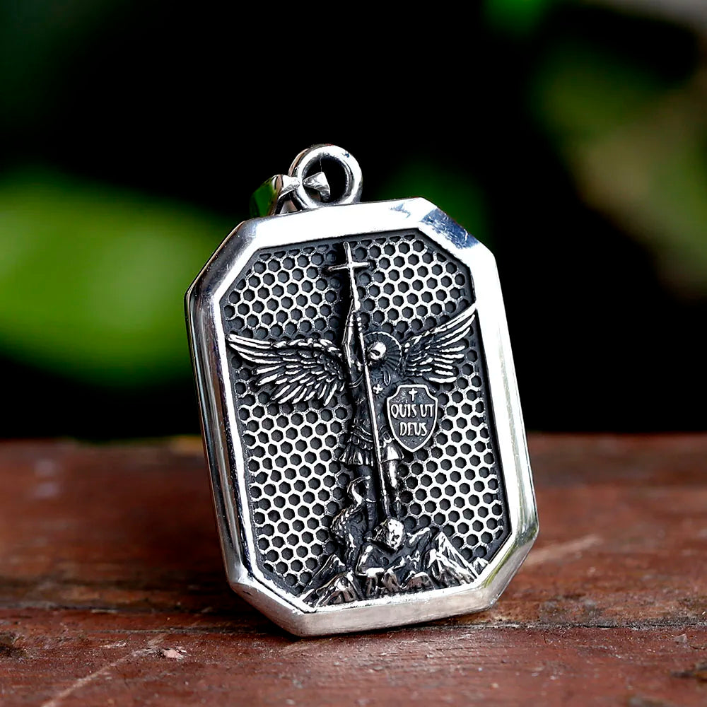 Colar Amuleto São Miguel Aço Inox