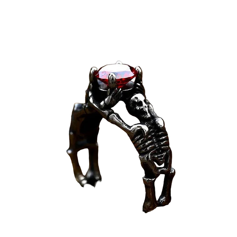 Anel Aliança Skull Skeleton - Rocktude