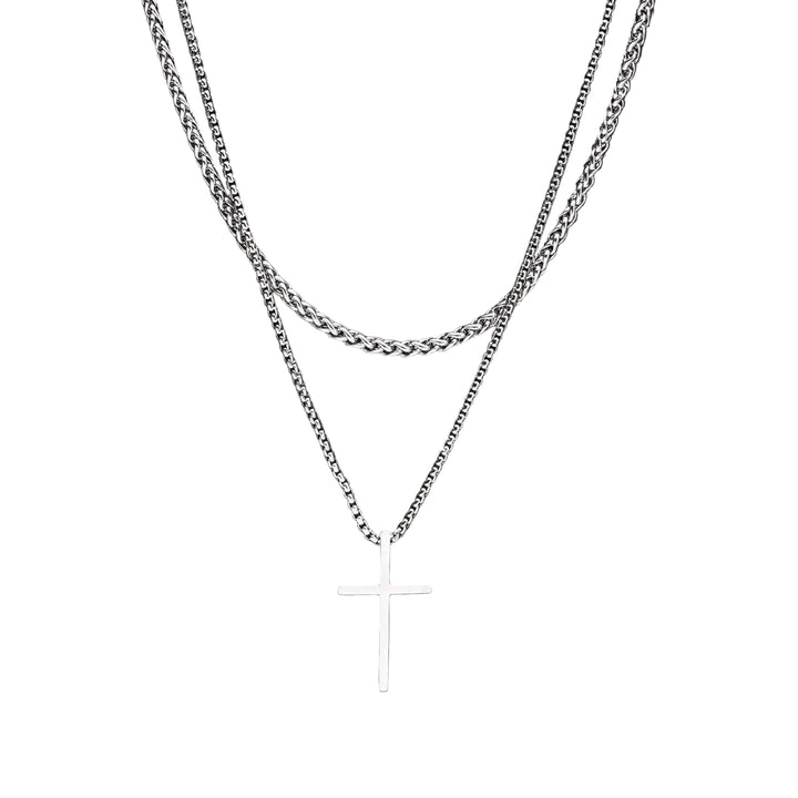 Colar Pingente Crucifixo + Corrente Brinde - Rocktude