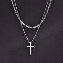 Colar Pingente Crucifixo + Corrente Brinde - Rocktude