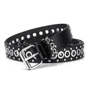 Cinto Couro Feminino Punk Holes