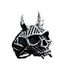 Anel Skull Horns Diabólico - Rocktude