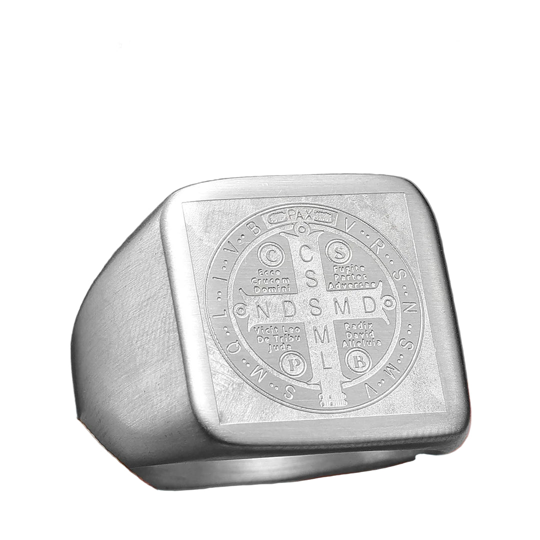 Anel Quadrado São Bento Aço Inox