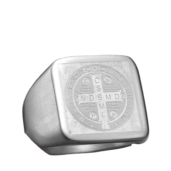 Anel Quadrado São Bento Aço Inox