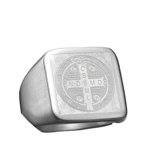 Anel Quadrado São Bento Aço Inox