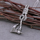 Colar Masculino Viking Machado Runa Aço Inoxidável — Rock Nórdico