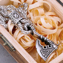 Colar Masculino Viking Machado Runa Aço Inoxidável — Rock Nórdico