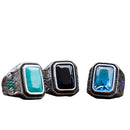 Anel Prata Thin Pedra Azul Turca - Rocktude