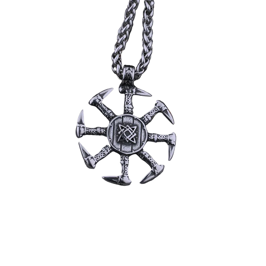 Colar Amuleto Kolovrat Aço Inox - Rocktude