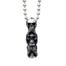 Colar Pingente Caveira Trio de Budas - Rocktude