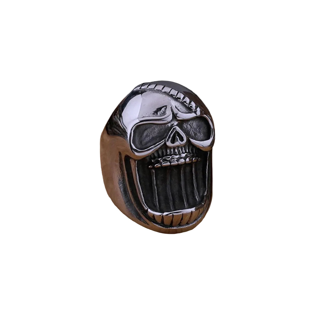 Anel Caveira Skull Abridor de Garrafa Aço Inox - Rocktude