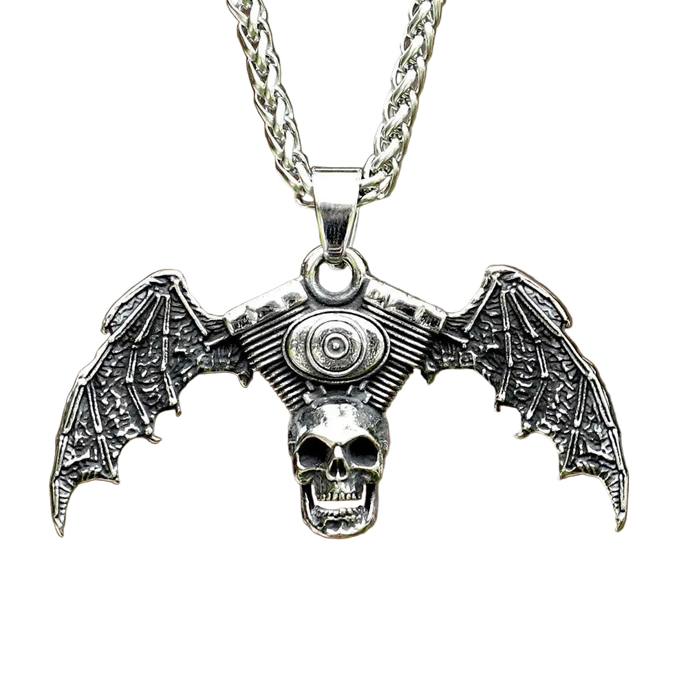 Colar Pingente skull With Wings Motor Harley Davidson - Rocktude