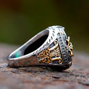 Anel Pedra Verde Rich Aço Inoxidável - Rocktude