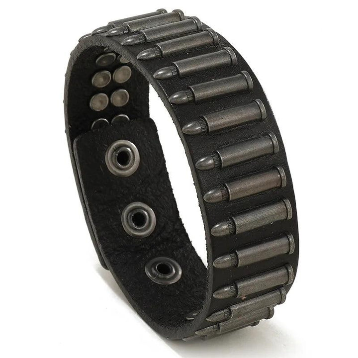 Pulseira Couro Bullet - Rocktude